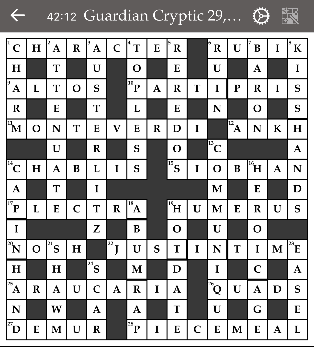 solved crossword